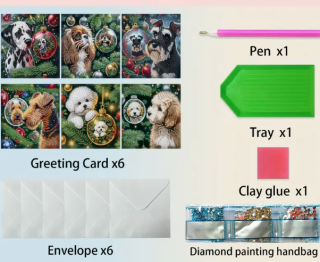 Preview: Diamond Painting 6 Stück Weihnachts-Karten